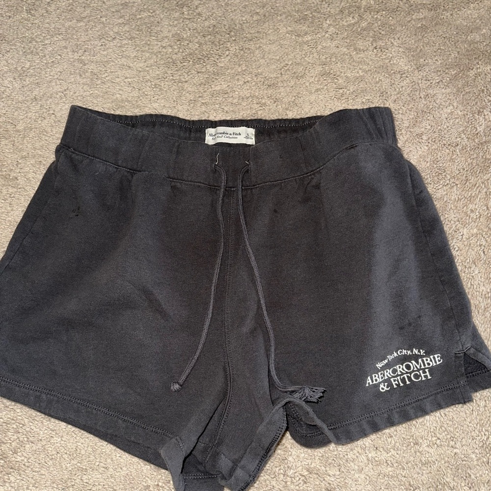 Abercrombie & Fitch Gray Athletic Shorts with Elastic Waistband